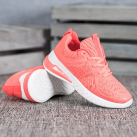 Ideal Shoes Tied Shoes With Mesh orange 1