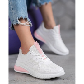 Ideal Shoes Tied Shoes With Mesh white 1