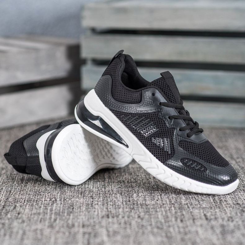 Ideal Shoes Tied Shoes With Mesh black yellow 2