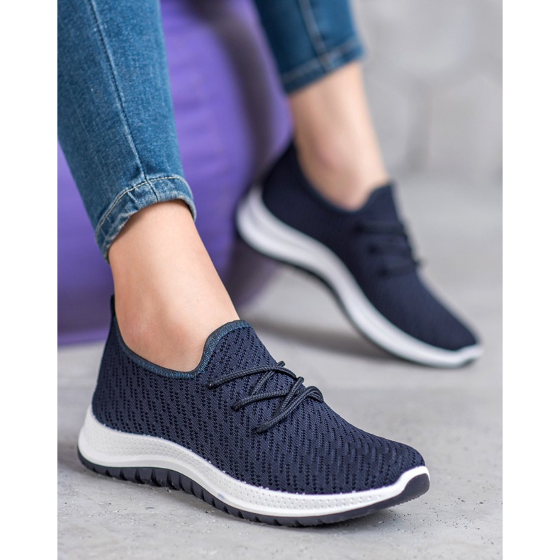 SHELOVET Navy blue openwork sports shoes 2 SHELOVET Navy blue openwork sports shoes 2
