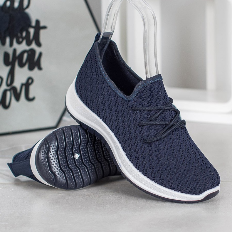 SHELOVET Navy blue openwork sports shoes 1 SHELOVET Navy blue openwork sports shoes 1