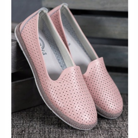 Filippo Leather Openwork Lords pink 2