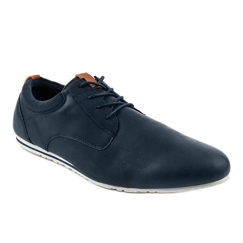 Navy blue men's casual shoes 55383 1