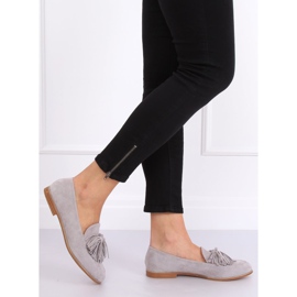 Gray Women's loafers with fringes T357P Gray grey 2
