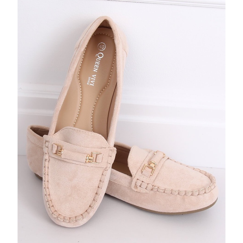 Women's beige loafers 22-7 Khaki 2