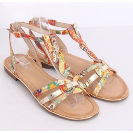 Orange women's sandals JH128P Flower Orange 1