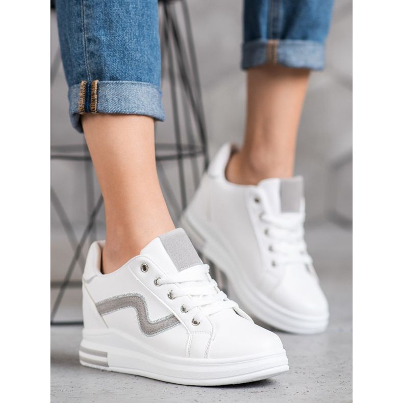 SHELOVET Sports shoes with a hidden wedge white 2 SHELOVET Sports shoes with a hidden wedge white 2