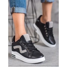 SHELOVET Sports shoes with a hidden wedge black 1