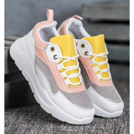 SHELOVET Sneakers On The Platform white multicolored 2
