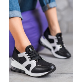 Weide Black Sport Shoes With Glitter 1