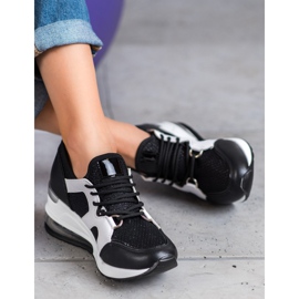 Weide Black Sport Shoes With Glitter 2