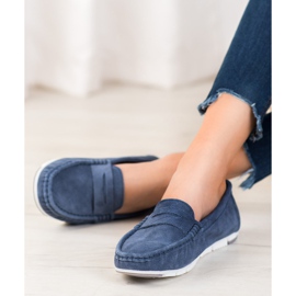 Filippo Navy blue leather loafers 1