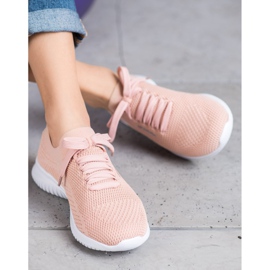 SHELOVET Tied Textile Shoes pink 2