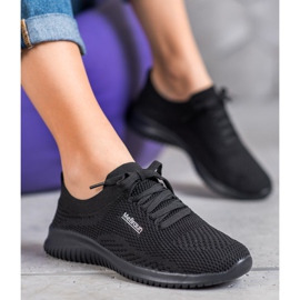 SHELOVET Tied Textile Shoes black 1
