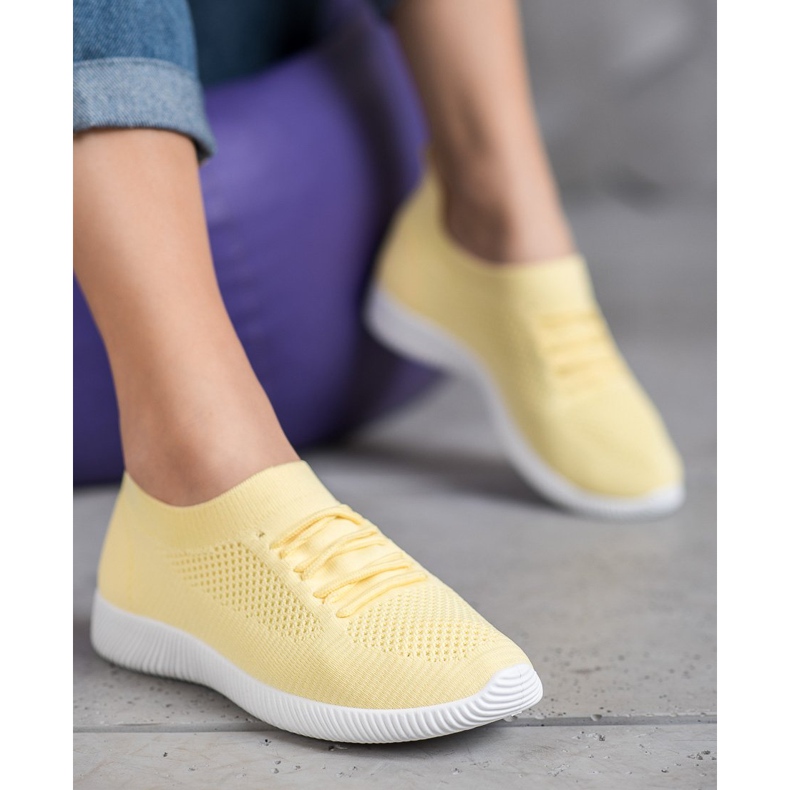 SHELOVET Yellow Openwork Shoes 1