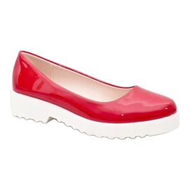 Red slip on wedge shoes BJ6223-4 1