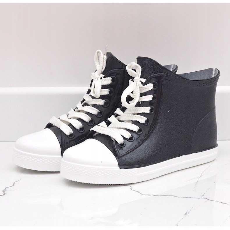Black galoshes lace-up sneakers SD527-1 1