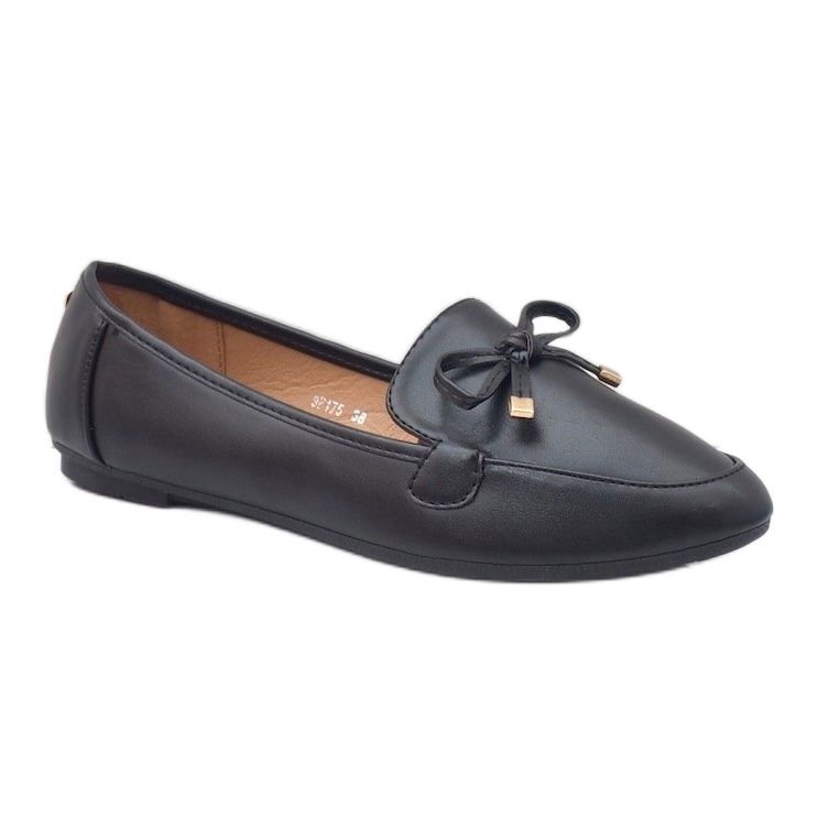 Black eco-leather ballerina loafers 9F175 1 Black eco-leather ballerina loafers 9F175 1
