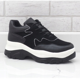 Black sneakers made of eco-leather E3260 1 Black sneakers made of eco-leather E3260 1