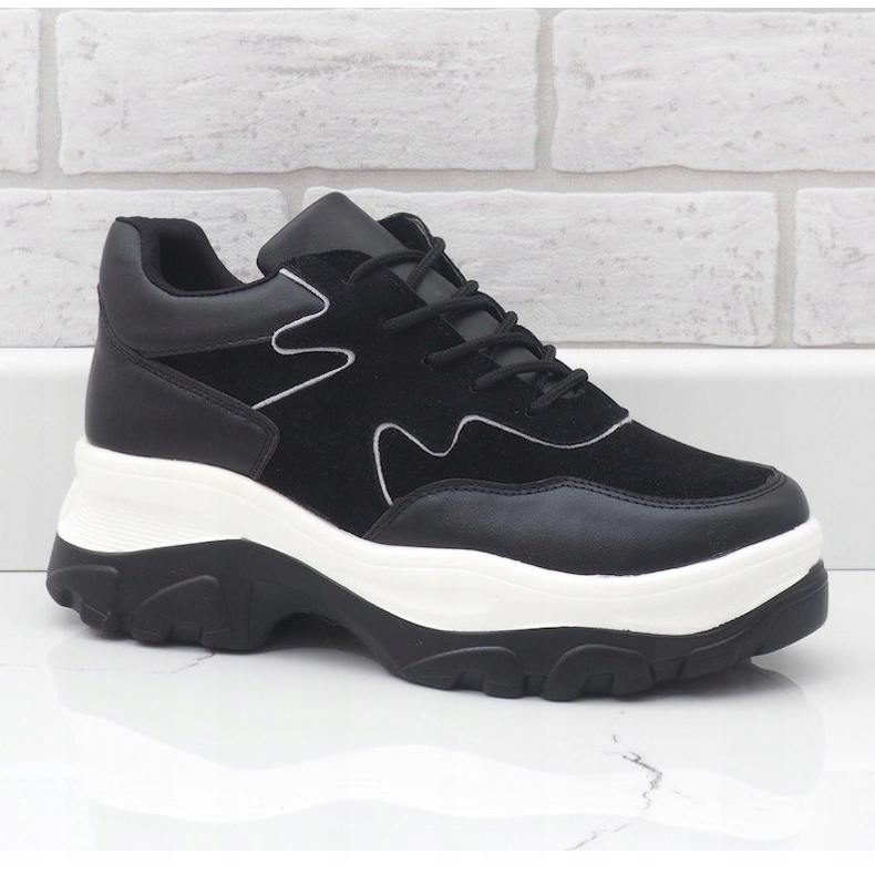 Black sneakers made of eco-leather E3260 1 Black sneakers made of eco-leather E3260 1