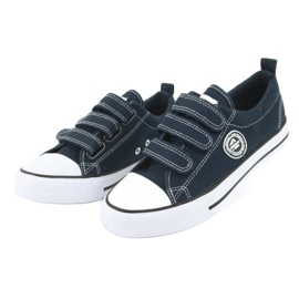 American Club American children's sneakers with Velcro LH33 / 20 white navy blue 2 American Club American children's sneakers with Velcro LH33 / 20 white navy blue 2