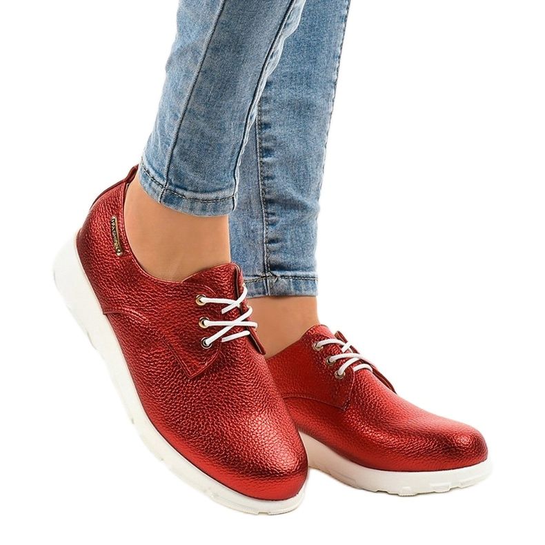 Red matte classic shoes XC672-2 1