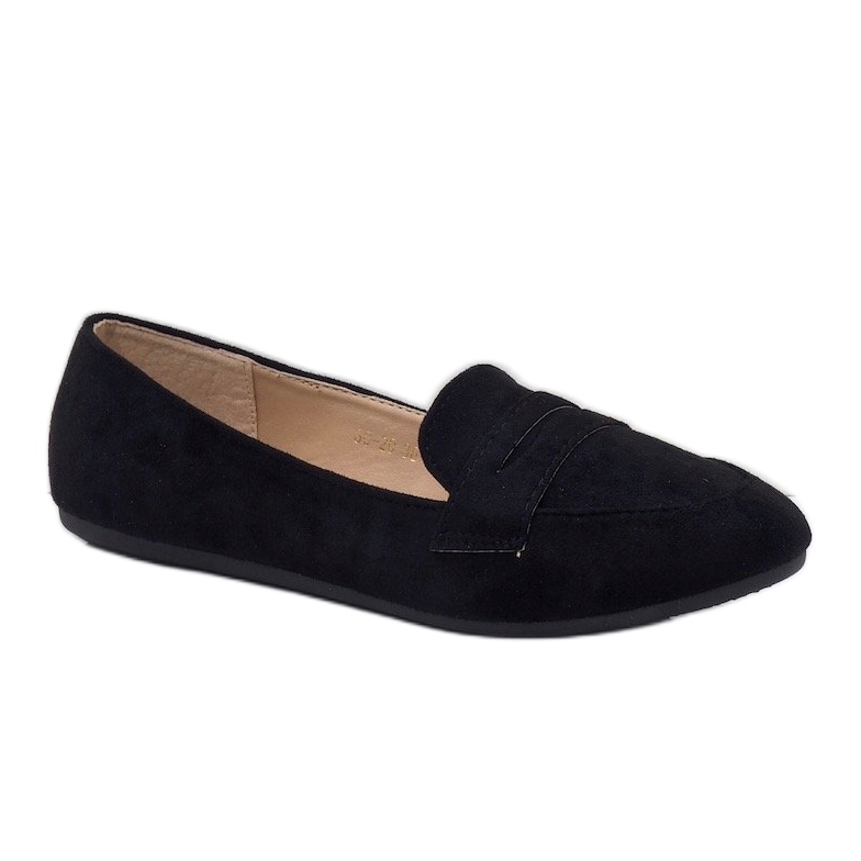 Black eco-suede 3C-20 ballerina loafers 1