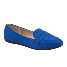 Blue 3C-20 eco-suede ballerina loafers 1