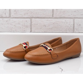 Brown eco-leather ballerina loafers 9F177 1