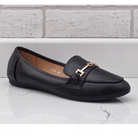 Black eco-leather ballerina loafers 9F176 1