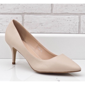 Beige low pumps on a K308 heel 1