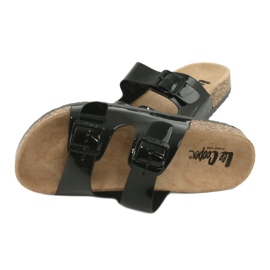 Lacquered anatomical black Lee Cooper 1043 slippers 4