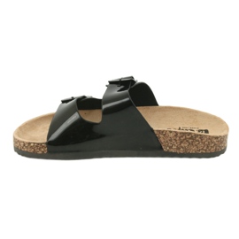 Lacquered anatomical black Lee Cooper 1043 slippers 1