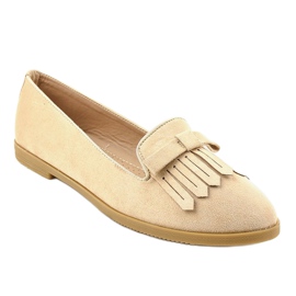 Beige lordsy loafers made of eco-suede 2358 1