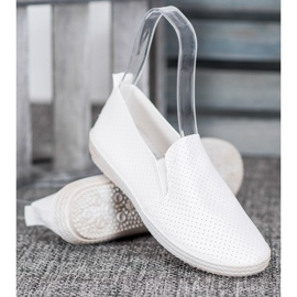 SHELOVET Openwork White Slipons 2