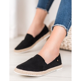 SHELOVET Classic Black Espadrilles 2