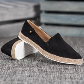 SHELOVET Classic Black Espadrilles 1