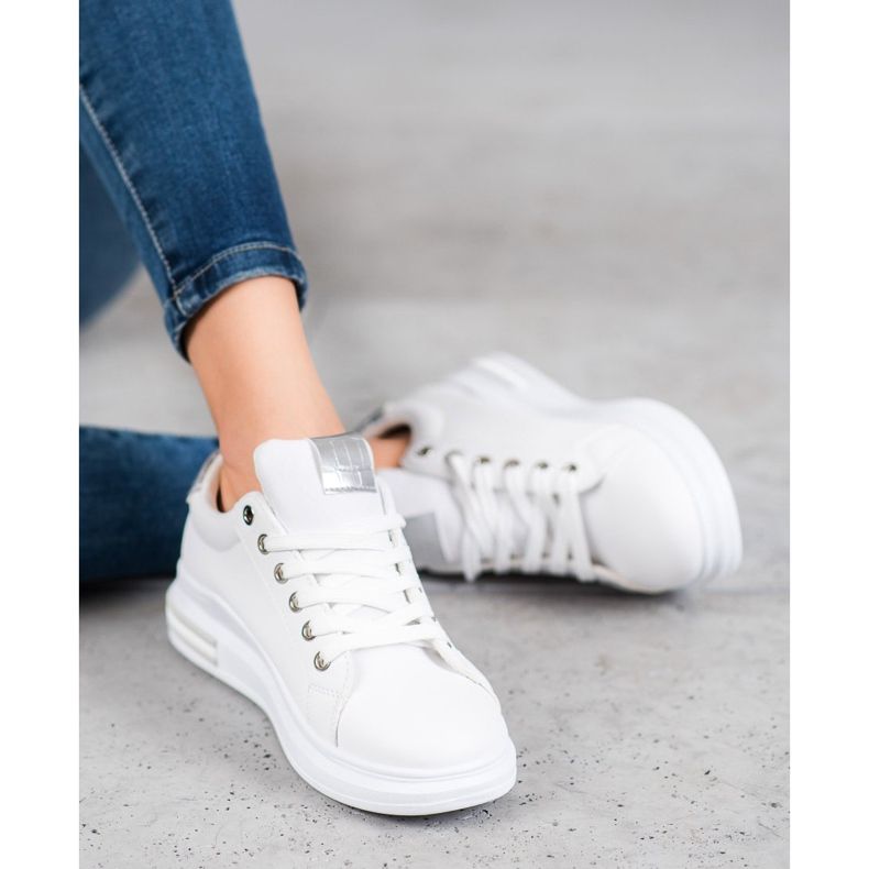 Weide Sport shoes with silver inserts white 1