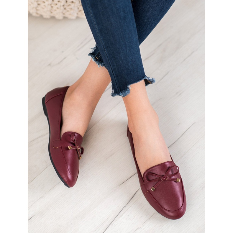 Clowse Elegant burgundy ballerinas red 2