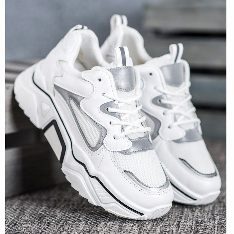 Weide Fashionable Sneakers With Mesh white 2