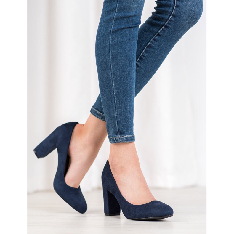 SHELOVET Classic Pumps On A Pillar blue 1