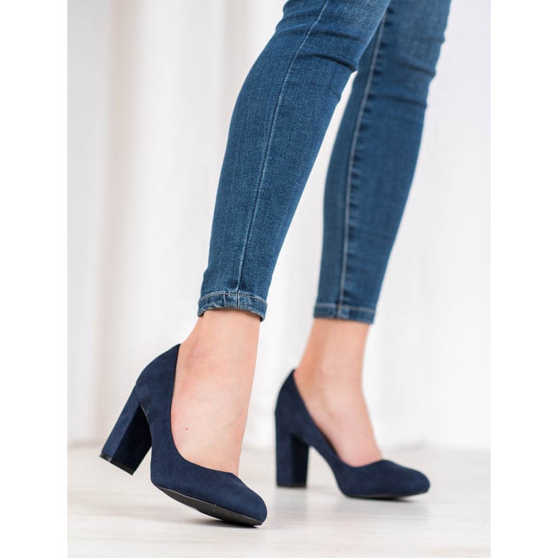 SHELOVET Classic Pumps On A Pillar blue 2 SHELOVET Classic Pumps On A Pillar blue 2