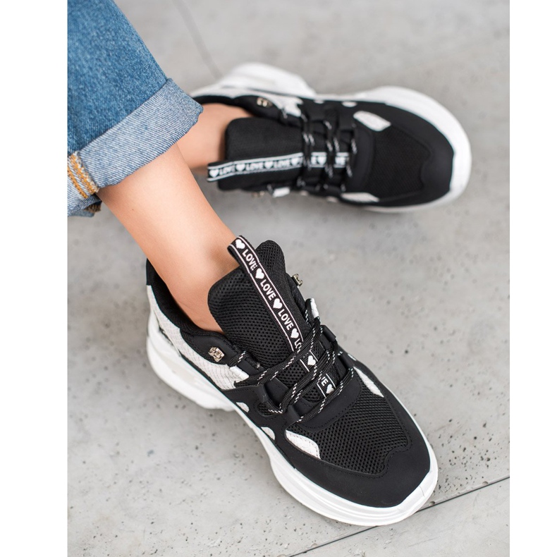 Weide Fashionable Love Sneakers black 1 Weide Fashionable Love Sneakers black 1