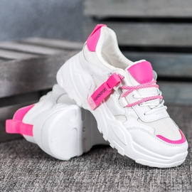 SHELOVET Fashion Sport Sneakers white pink 1