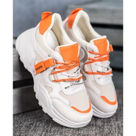 SHELOVET Fashion Sport Sneakers beige orange 2