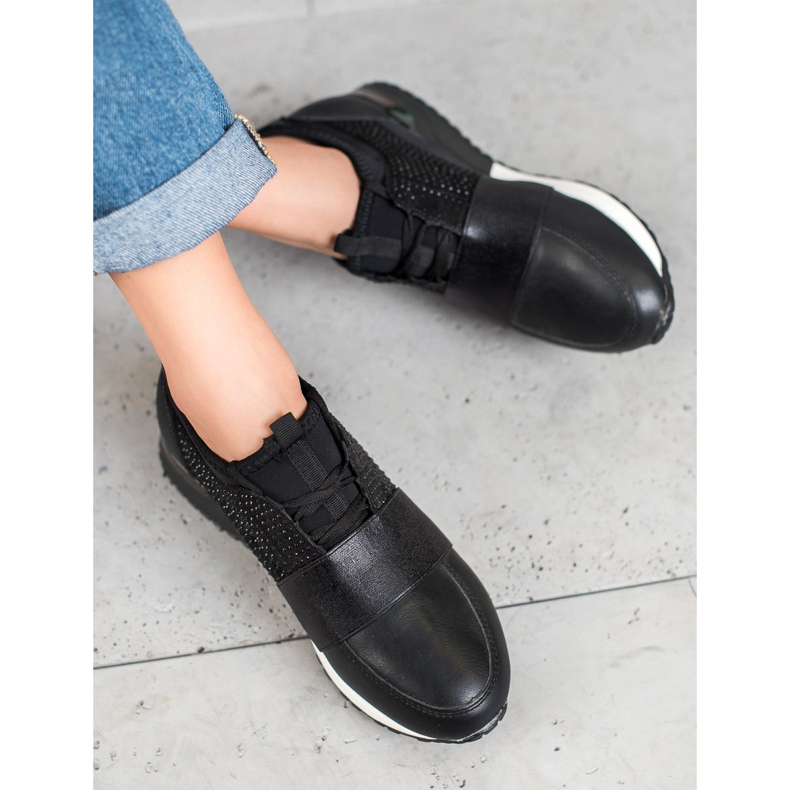 RTX WALK Black Sneakers With Crystals 1