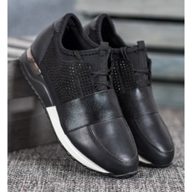 RTX WALK Black Sneakers With Crystals 2