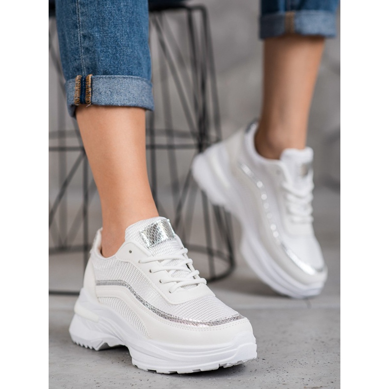 SHELOVET Fashionable Sports Shoes white yellow 1 SHELOVET Fashionable Sports Shoes white yellow 1