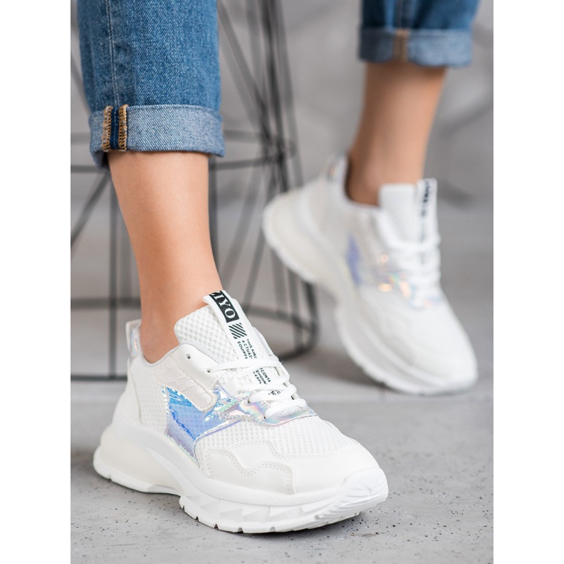 SHELOVET Sneakers With Mesh white 1