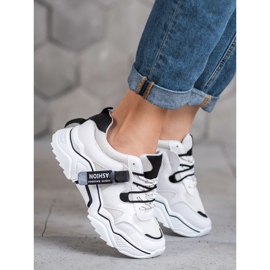 SHELOVET Women's Fashion Sneakers white black 2